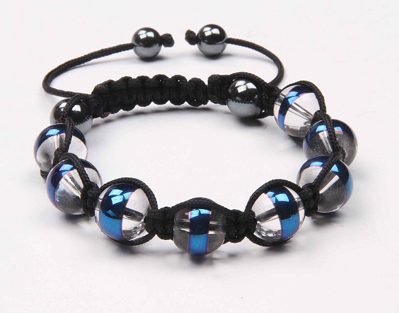 Zebra Zoo Friendship Bracelet Blue Striped Beads Zebra Zoo Friendship Bracelet Blue Striped Beads