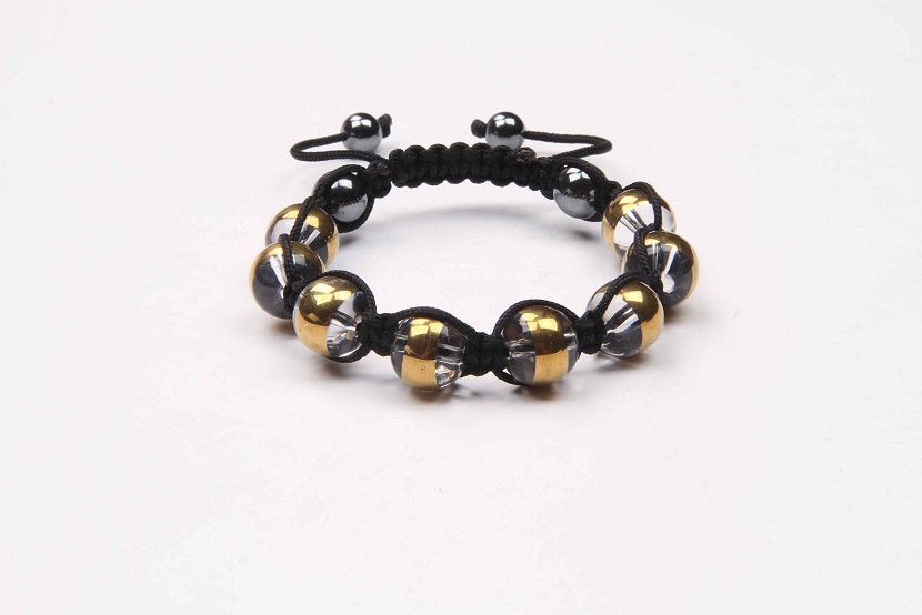 Zebra Zoo Friendship Bracelet Gold Striped Beads Zebra Zoo Friendship Bracelet Gold Striped Beads