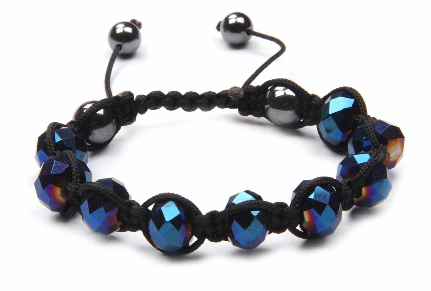 Zebra Zoo Friendship Bracelet Blue Metallic Beads Zebra Zoo Friendship Bracelet Blue Metallic Beads